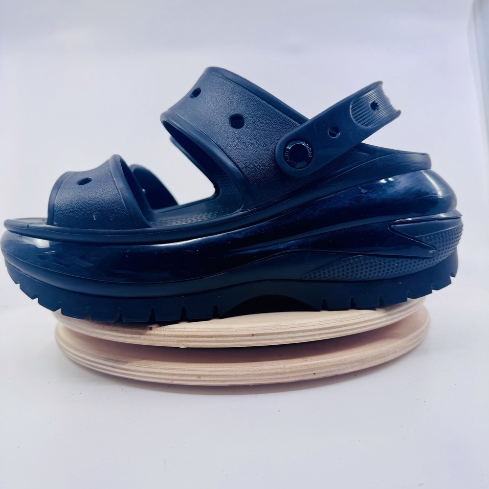 Crocs Classic Mega Crush Clogs Womens 9 Mens 7 Black Platform Chunky Shoes